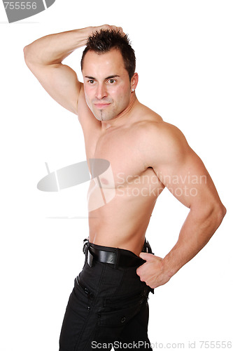 Image of Sexy muscular man isolated on white