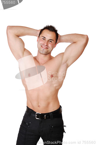Image of Sexy muscular man isolated on white