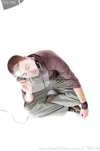 Image of Man is listening to the music