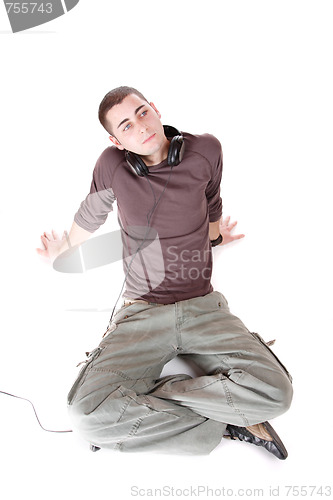 Image of Man is listening to the music