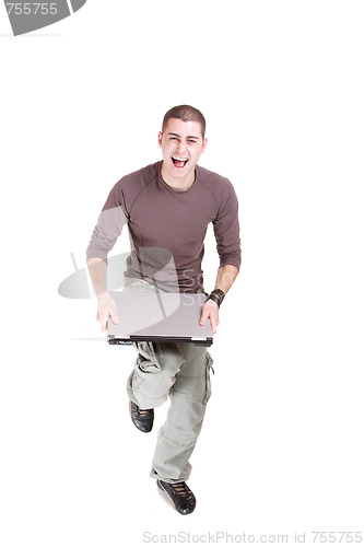 Image of relaxed man with laptop
