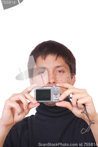 Image of happy young casual man portrait