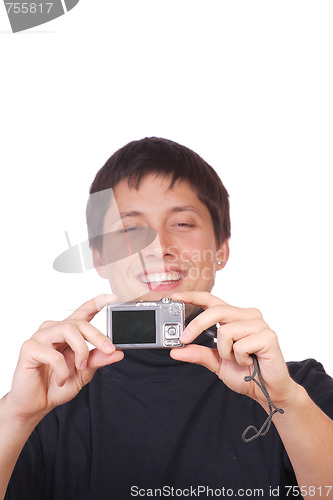 Image of happy young casual man portrait