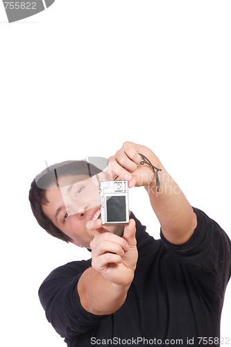 Image of happy young casual man portrait