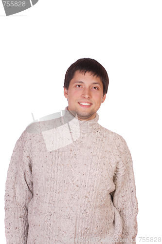 Image of happy young casual man portrait