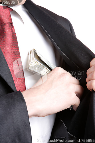 Image of Businessman Holding Money