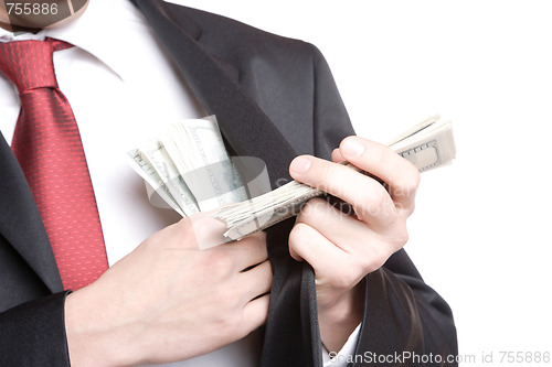 Image of Businessman Holding Money