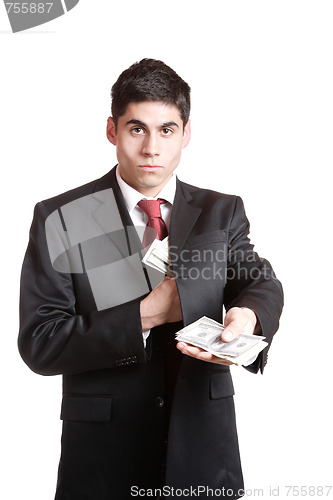 Image of Businessman Holding Money