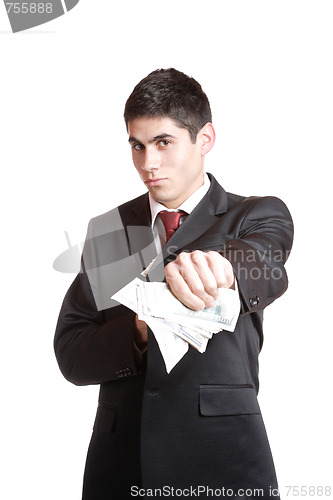 Image of Businessman Holding Money