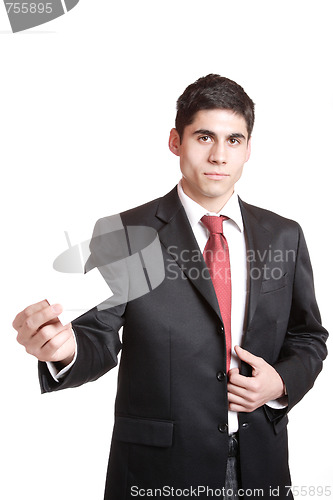 Image of Businessman presenting card 