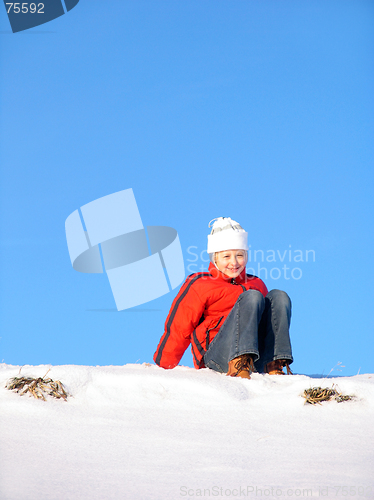 Image of Siting on snow