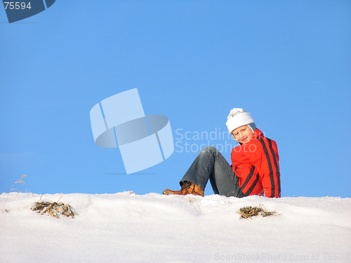 Image of Siting on snow