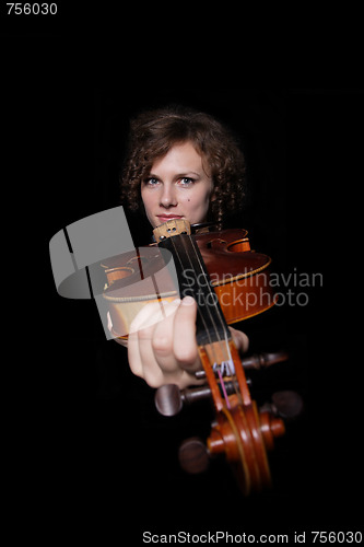 Image of Young woman playing violin
