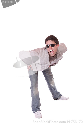 Image of happy young casual man portrait