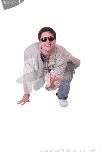 Image of happy young casual man portrait