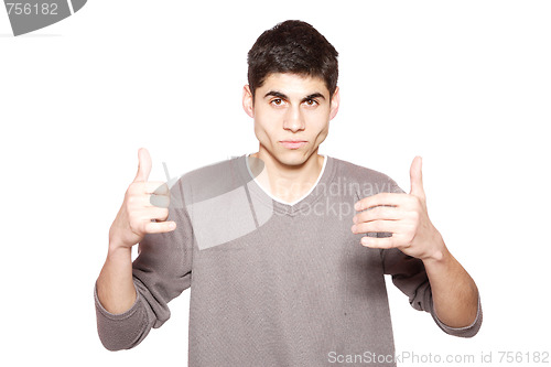 Image of happy young casual man portrait