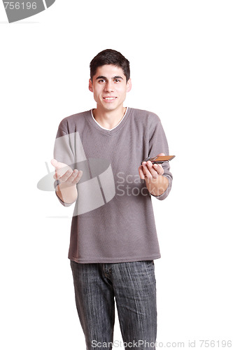 Image of happy young casual man portrait