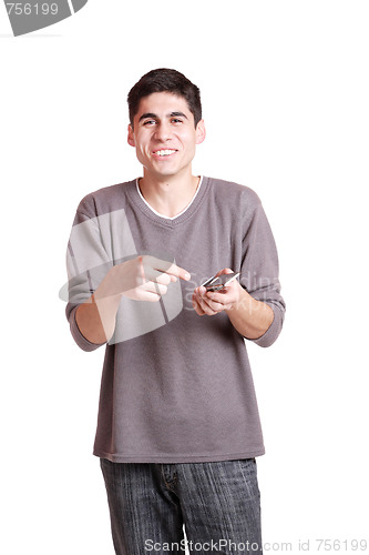 Image of happy young casual man portrait