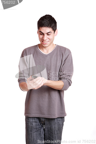 Image of happy young casual man portrait