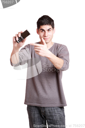 Image of happy young casual man portrait