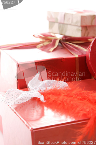 Image of christmas gift boxes isolated 