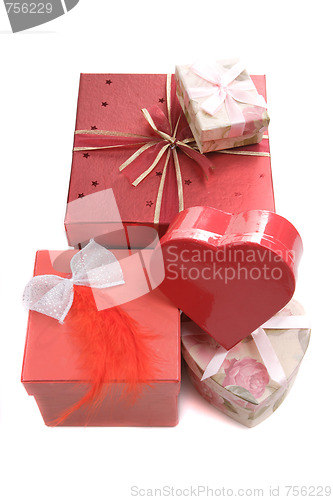 Image of christmas gift boxes isolated 