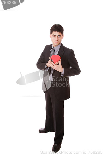 Image of a businessman with a gift