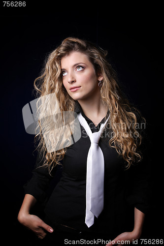 Image of glamour girl on black background