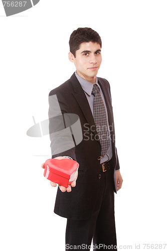 Image of a businessman with a gift