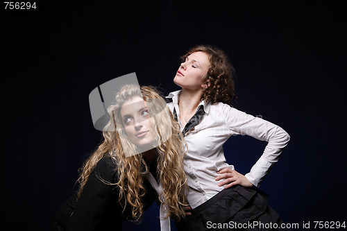 Image of glamour girl on black background