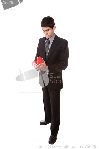 Image of a businessman with a gift