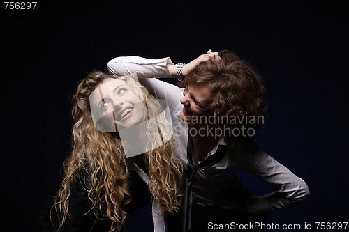 Image of glamour girl on black background