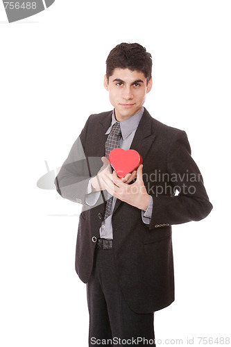 Image of a businessman with a gift