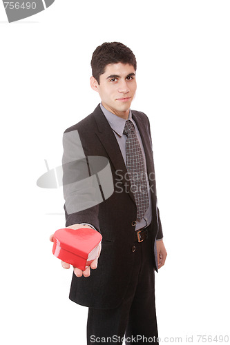 Image of a businessman with a gift