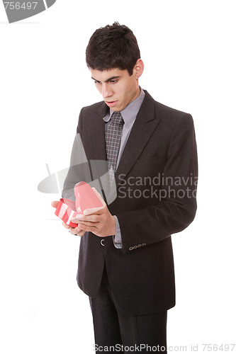 Image of a businessman with a gift