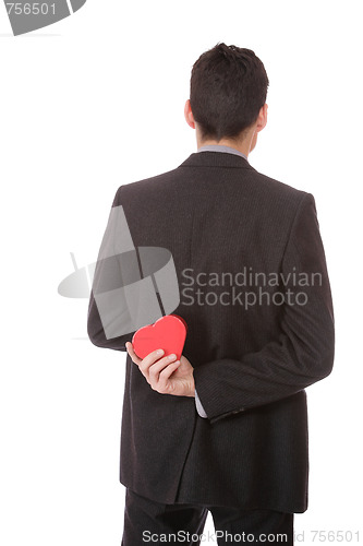 Image of a businessman with a gift