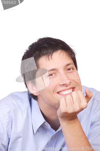 Image of happy young casual man portrait