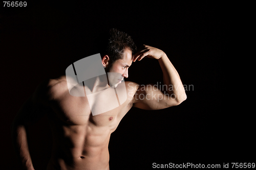 Image of Sexy muscular man isolated on white