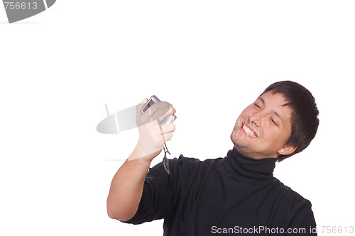 Image of happy young casual man portrait