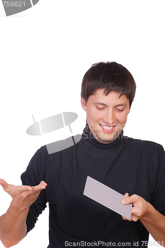 Image of happy young casual man portrait
