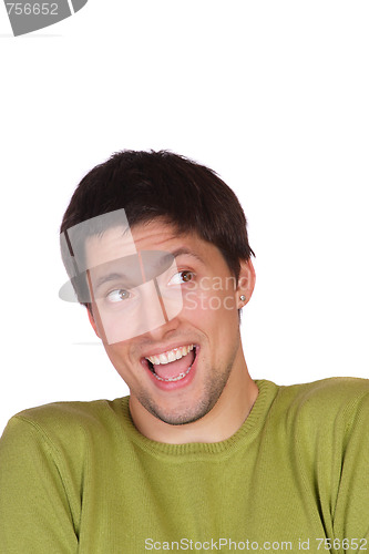 Image of happy young casual man portrait