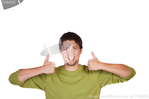 Image of happy young casual man portrait