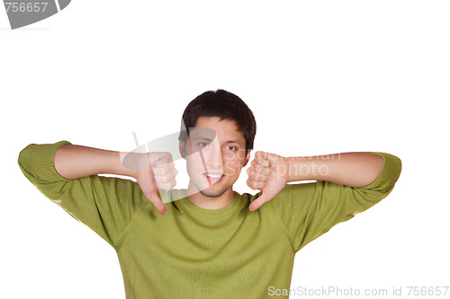 Image of happy young casual man portrait