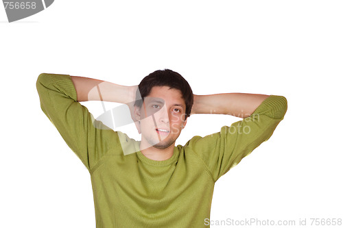Image of happy young casual man portrait