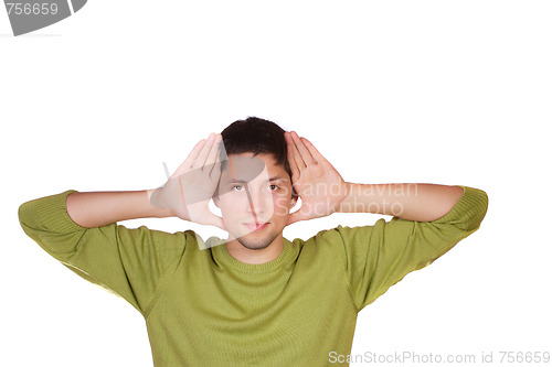 Image of happy young casual man portrait
