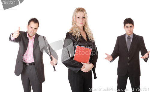 Image of An attractive, business team 