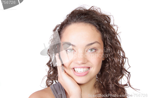 Image of woman with headphones with microphone