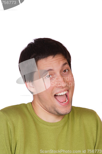 Image of happy young casual man portrait
