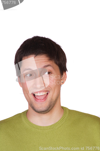 Image of happy young casual man portrait