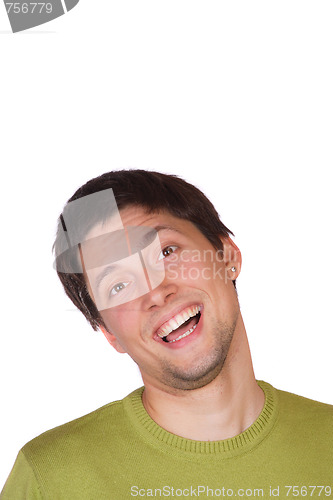 Image of happy young casual man portrait